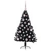 vidaXL &Aacute;rvore de Natal Artificial Pr&eacute;-iluminada Preto 120 cm PVC