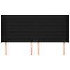 vidaXL Cabeceira de cama c/ abas tecido 163x16x118/128 cm preto