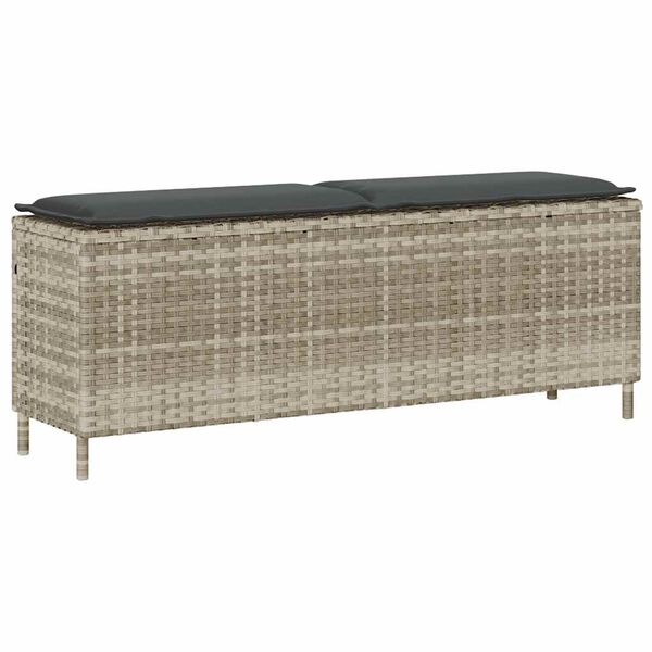 vidaXL Banco de jardim com almofad&atilde;o 110x30x40,5 cm vime PE