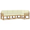 vidaXL Conjunto de Sof&aacute;s para Exterior 5 unid. 5 lugar Branco e Creme