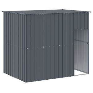 vidaXL Casota para c&atilde;es com telhado a&ccedil;o galvanizado antracite