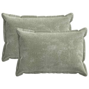vidaXL Capa almofada 2 unid. HOUTEN Verde 30 x 50 cm Tecido Chenille