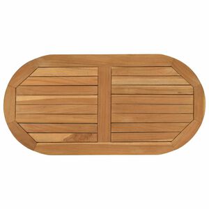 vidaXL Tampo de Mesa 80 x 40 x 2,5 cm Oval Madeira de Teca S&oacute;lida