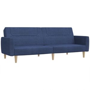 vidaXL Sof&aacute;-cama de 2 lugares tecido azul
