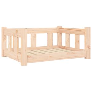 vidaXL Cama para c&atilde;es 65,5x50,5x28 cm madeira de pinho maci&ccedil;a