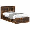 vidaXL Estrutura de Cama com Armazenamento Carvalho Fumado 90 x 200 cm