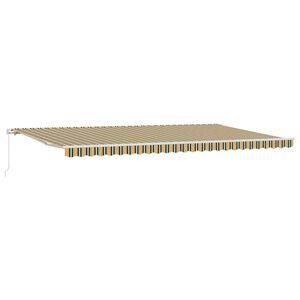 vidaXL Toldo retr&aacute;til Multicolor 600 &times; 300 cm Poli&eacute;ster e Alum&iacute;nio