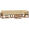 vidaXL Conjunto de Sof&aacute;s para Exterior 7 pcs Natural e Bege
