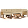 vidaXL Conjunto de Sof&aacute;s para Exterior 7 unid. Natural e Bege