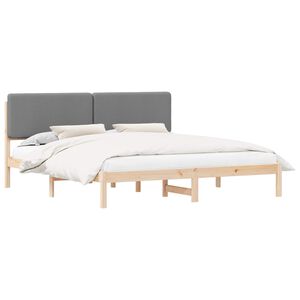 vidaXL Estrutura de Cama com Cabeceira Estofada Cinzento-claro