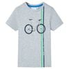 vidaXL T-shirt de manga curta para crian&ccedil;a cinzento 140