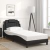vidaXL Estrutura de cama Viana sem colch&atilde;o 90x190 cm couro artificial preto