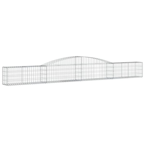 vidaXL Cestos gabi&atilde;o arqueados 6 pcs 400x30x40/60 cm ferro galvanizado