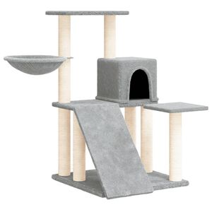 vidaXL &Aacute;rvore p/ gatos c/ postes arranhadores sisal 82 cm cinza-claro