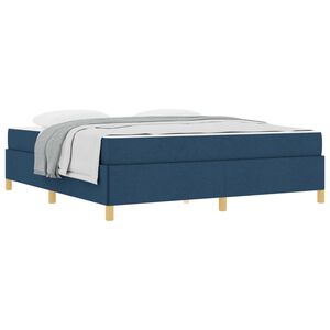 vidaXL Estrutura da Cama com colch&atilde;o Azul 180 x 200 cm tecido