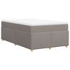 vidaXL Cama boxspring c/ colch&atilde;o 120x190cm tecido castanho-acinzentado