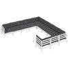 vidaXL 11 pcs conjunto lounge de jardim c/ almofad&otilde;es pinho branco