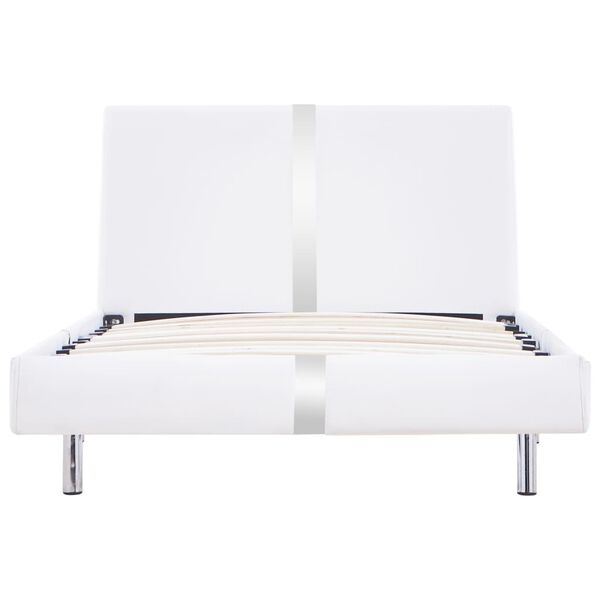 vidaXL Estrutura de cama 90x200 cm couro artificial branco