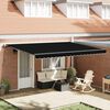 vidaXL Toldo Retr&aacute;til Manual Preto 450 &times; 300 cm Poli&eacute;ster e A&ccedil;o
