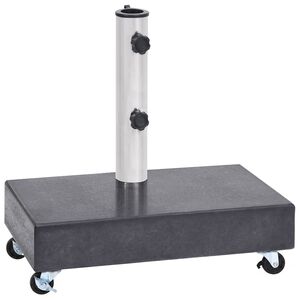 vidaXL Base para guarda-sol 45x25x8 cm granito preto