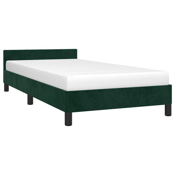 vidaXL Estrutura de cama sem colch&atilde;o 80x200 cm veludo verde-escuro