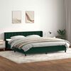 vidaXL Cama com molas colch&atilde;o 200x210 cm veludo verde-escuro