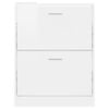vidaXL Sapateira 59x17x81 cm derivados de madeira branco brilhante