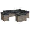 vidaXL 12 pcs conjunto de sof&aacute;s jardim c/ almofad&otilde;es vime PE cinzento