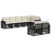 vidaXL Conjunto de Sof&aacute; de Jardim 8 unid. Preto e Branco Creme vime PE