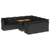 vidaXL 11 pcs conjunto sof&aacute;s de jardim c/ almofad&otilde;es vime PE preto