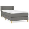 vidaXL Cama com molas/colch&atilde;o 100x200 cm tecido cinza-escuro