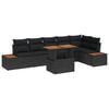 vidaXL Conjunto de Sof&aacute; de Jardim 7 unid. Preto Rattan Sint&eacute;tico