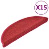 vidaXL Tapetes para escada 15 unid. 56 x 17 x 3 cm Non-Slip Vermelho