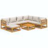 vidaXL 8 pcs conj. lounge de jardim madeira c/ almofad&otilde;es cinza-claro