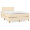 vidaXL Cama boxspring com colch&atilde;o 120x190 cm tecido cor creme