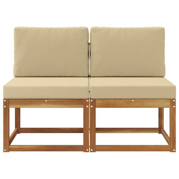 vidaXL 2 Pe&ccedil;a Sof&aacute; M&eacute;dio Externo Madeira S&oacute;lida de Ac&aacute;cia Natural