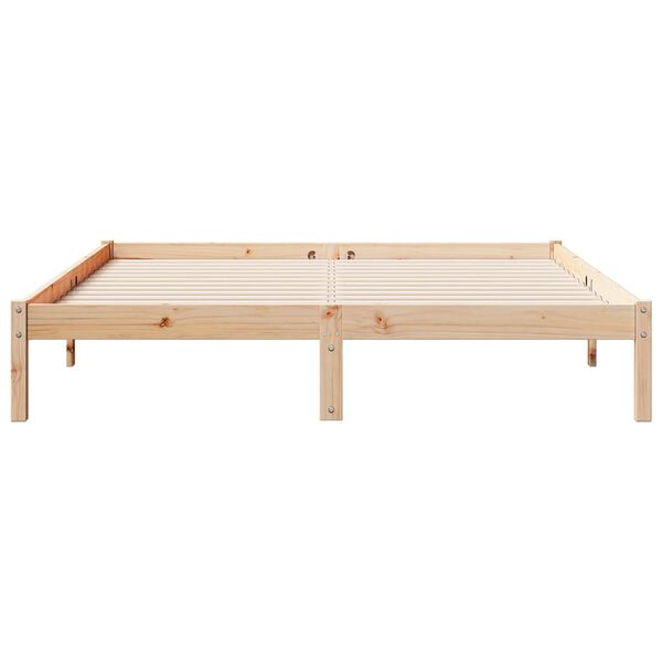 vidaXL Cama extra longa sem colch&atilde;o 140x220 cm madeira de pinho maci&ccedil;a