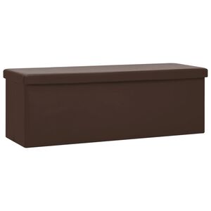 vidaXL Banco de arruma&ccedil;&atilde;o dobr&aacute;vel PVC castanho