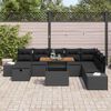 vidaXL Conjunto de Sof&aacute; de Jardim 9 pcs Preto Rattan Sint&eacute;tico