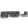 vidaXL 7 pcs conjunto lounge de jardim com almofad&otilde;es a&ccedil;o antracite