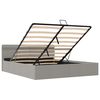 vidaXL Cama hidráulica c/ arrumação LED 180x200 cm tecido cinza-claro