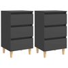 vidaXL Mesas de cabeceira pernas de madeira 2pcs 40x35x69cm cinzento