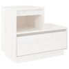 vidaXL Mesa de cabeceira 60x34x51 cm madeira de pinho maci&ccedil;a branco
