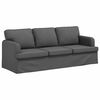 vidaXL Conjunto de Sof&aacute;s 2 pcs Cinza Escuro 144 x 80 x 85 cm tecido