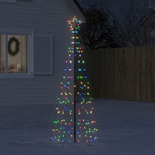 vidaXL &Aacute;rvore de Natal LED com Spikes 220 LEDs Coloridos 180 cm
