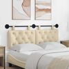 vidaXL Cabeceira Suspensa Creme 130 x 55 x 7 cm tecido