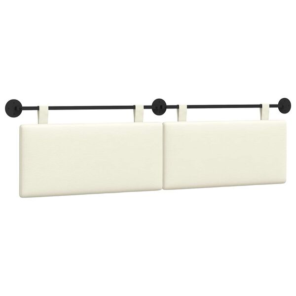 vidaXL Cabeceira Suspensa Montado na parede Liso Creme 190 x 55 x 5 cm