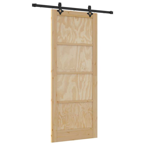 vidaXL Conjunto de Porta Deslizante ORKDAL Natural e preto 86 x 211 cm