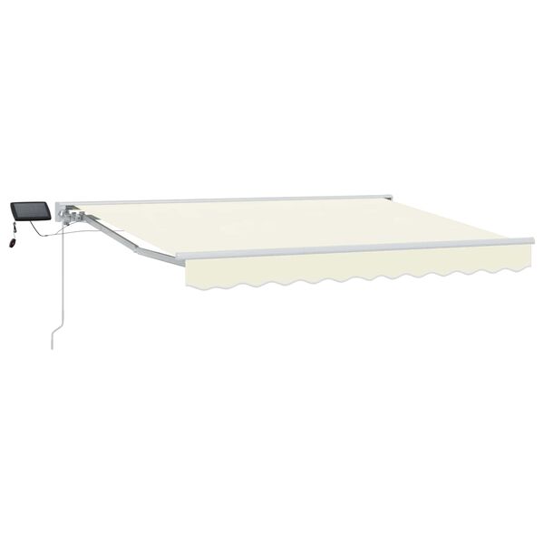 vidaXL Estrutura de Toldo Manual com LEDs Creme 2,5 x 2 m