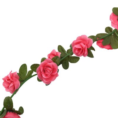 vidaXL Grinaldas de flores artificiais 6 pcs 240 cm rosa avermelhado